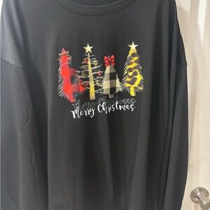Black Merry Christmas Long Sleeve Tee